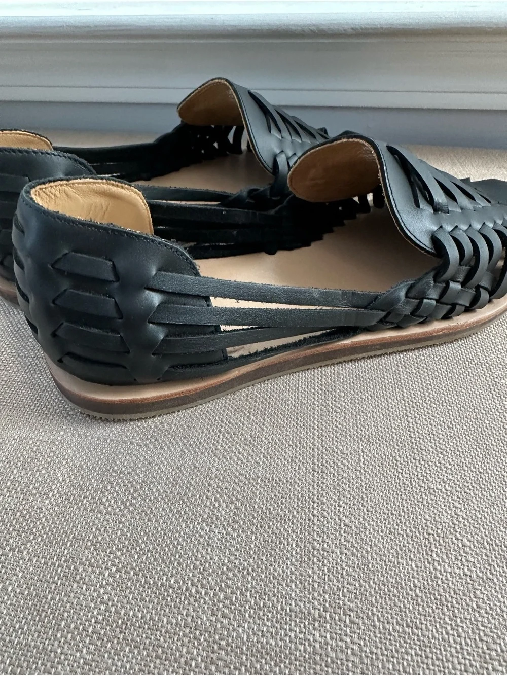 Nisolo Leather Sandal Huarache Men's BLACK New MSRP $150
